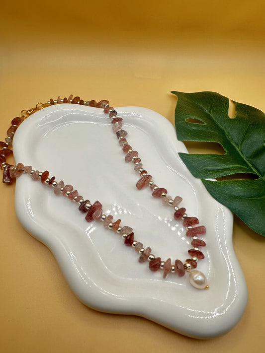 Silver And Rose' Necklace