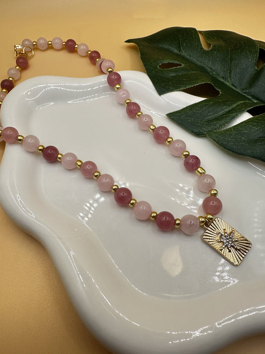 Pink Kissed Stars Necklace