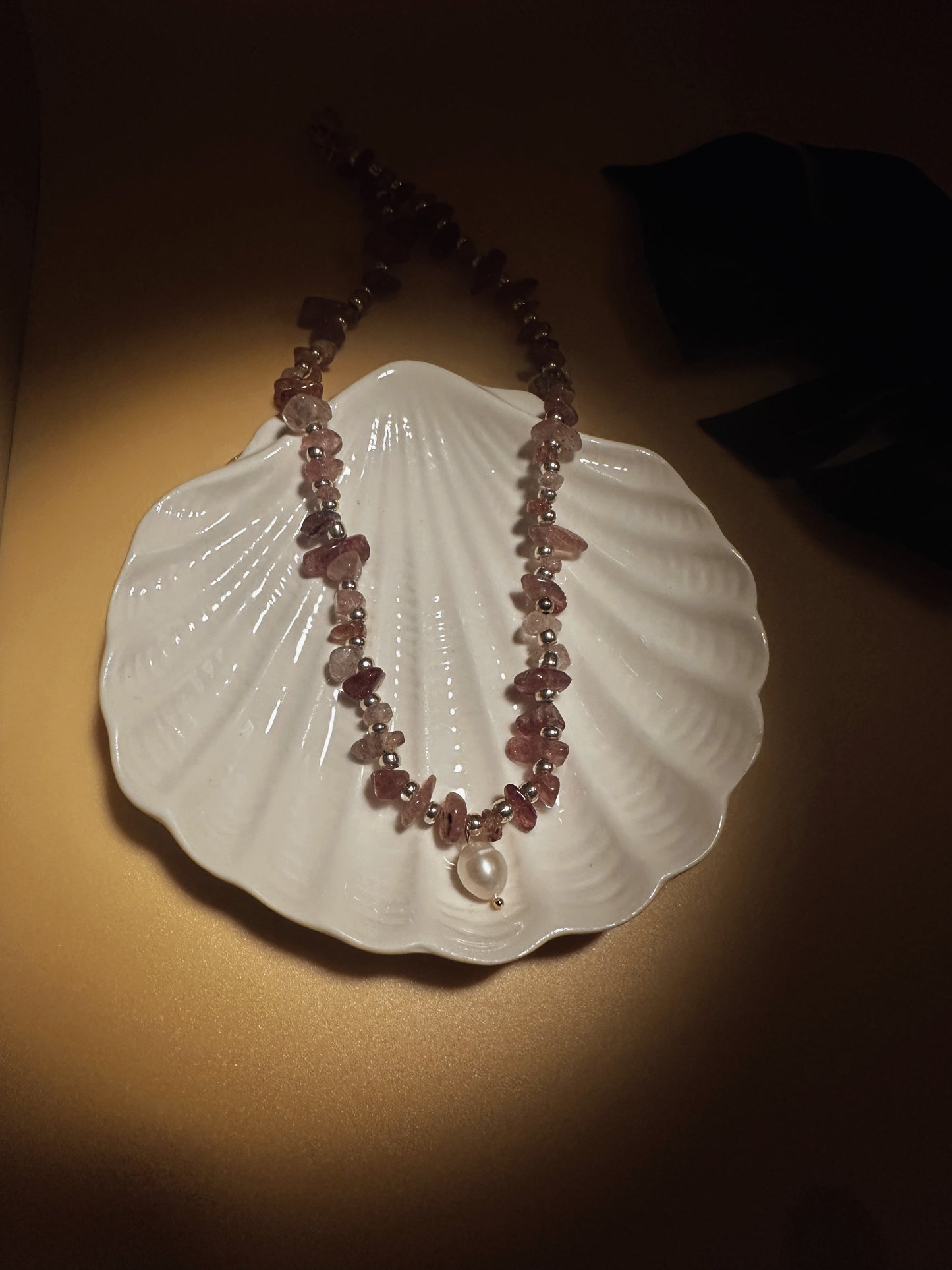 Silver And Rose' Necklace